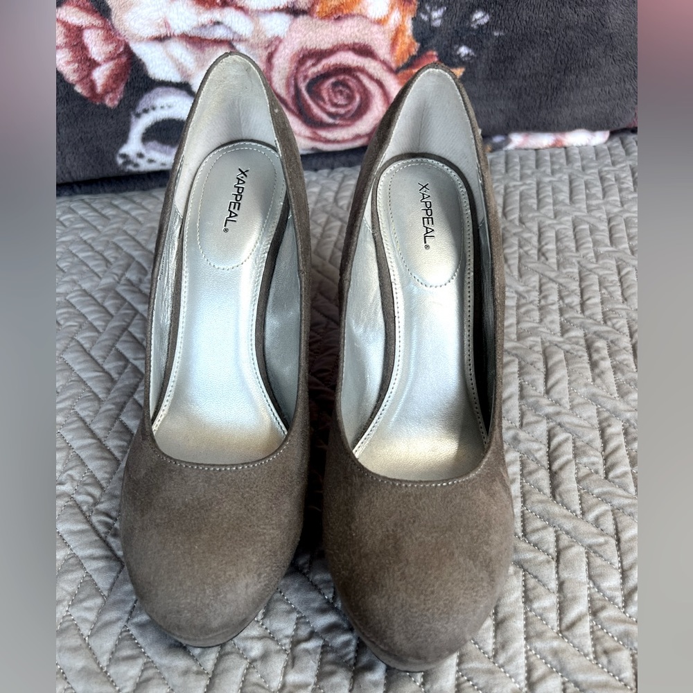 Gray Suede Pumps